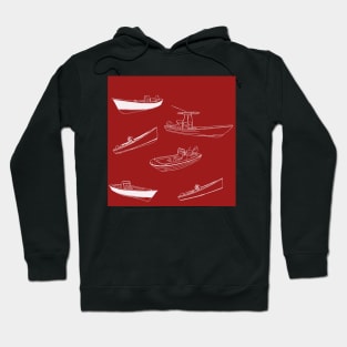 Panga Boats Red with White Hoodie